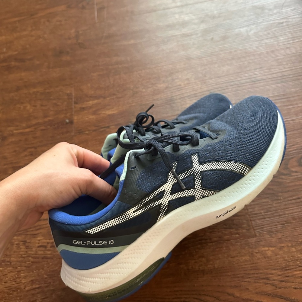 ASICS Blue and White Running Shoes